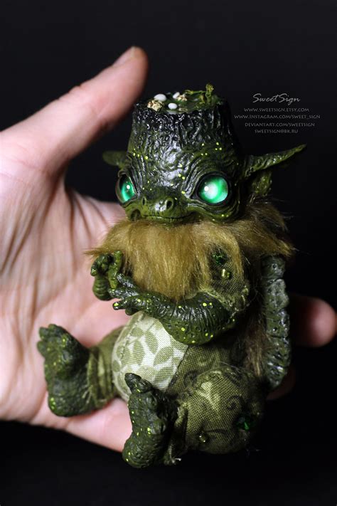 Swamp Kappa Ooak Posable Poupée Esprit Fantastique Créature Etsy