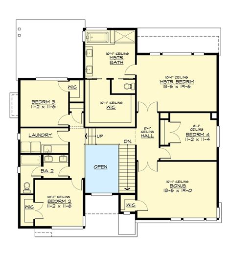 Sears house plans bedroom bonus room upstairs via. Four Bedroom Northwest House Plan with Bonus Room Included ...
