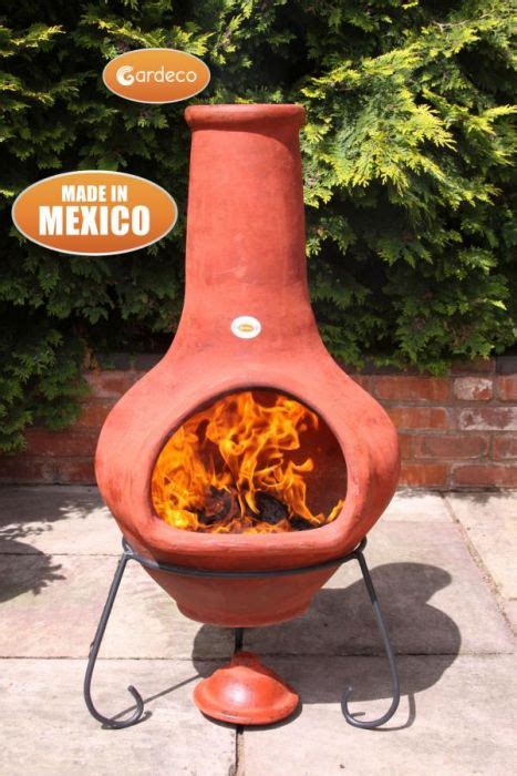 Buy Gardeco Tibor Jumbo Mexican Clay Chiminea Brown