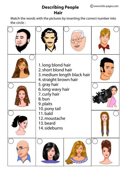 Describing People - Hair worksheet