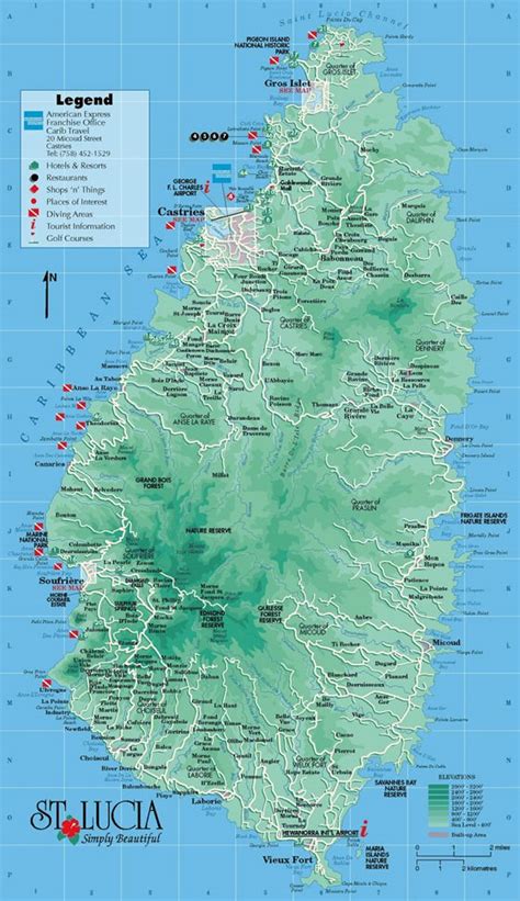 Karten Von St Lucia Karten Von St Lucia Zum Herunterladen Und Drucken