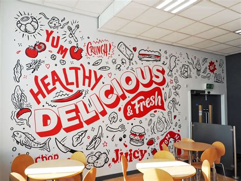 Cafe Wall Mural Design For Lincoln College Mural Cafe Cafe Wall Art