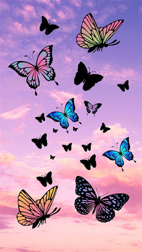 Top Imagen Light Pink Background With Butterflies