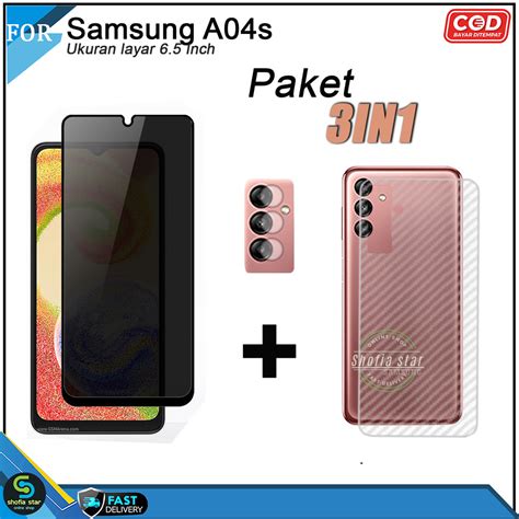 Jual Paket 3in1 Tempered Glass Privacy Kaca Samsung A05 A05s A04 A04e A04s A03s A02s A50 A50s