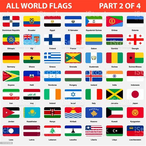 Vetores De Todas As Bandeiras Do Mundo Em Ordem Alfabética Parte 2 De 4