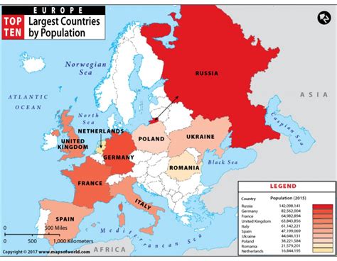 Buy Map Of European Largest Countries By Population