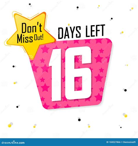 16 Days Left Countdown Tag Banner Design Template Don T Miss Out