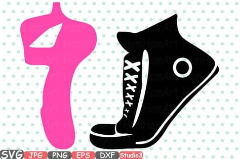 Join our facebook group today and get loads of links to tons of free svg cut file downloads! Sneakers & Ballet Shoes SVG Silhouette Cutting Files sign ...