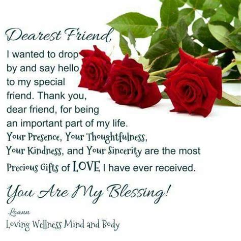 Friendship Quotes Dearest Friend You Are My Blessing Dear Friend