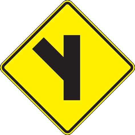 Left Side Road Diagonal Intersection Warning Sign Frw631