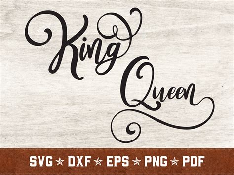 King And Queen SVG Bundle Handlettered Svg Dxf Eps Png Pdf Etsy