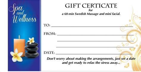 Free Spa Gift Certificate Template Printable Printable Templates