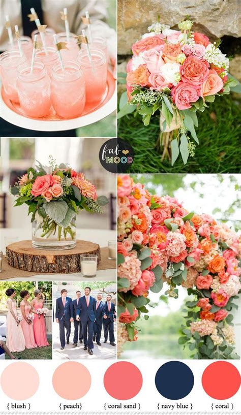 Coral And Navy Blue Wedding Inspiration Wedding Color Schemes Summer Summer Wedding Colors