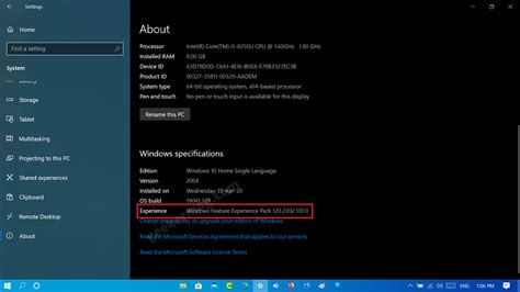 Windows Feature Experience Pack In Windows 10 V2004 Full Information
