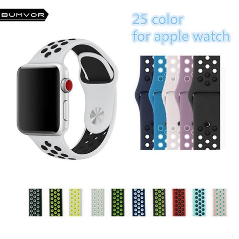 Bumvor Sport Silicone Band Strap For Apple Watch Nike 4440mm And 4238mm
