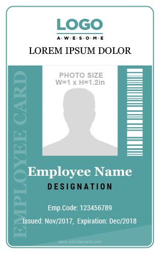 Changes font styles, sizes and colors. 10 Amazing Employee Vertical Size ID Cards for FREE ...