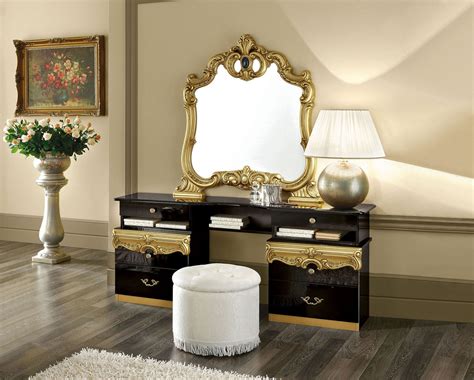 Black and gold bedroom furniture. Barocco Black w/Gold, Camelgroup Italy, Classic Bedrooms, Bedroom Furniture