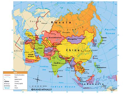 Политическая карта азии