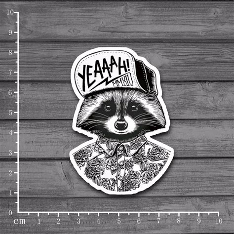 Hip Hop Raccoon Cool Graffiti Scrapbooking Stationery Sticker Decor