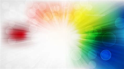 Abstract Colorful Bokeh Lights Background With Sun Rays