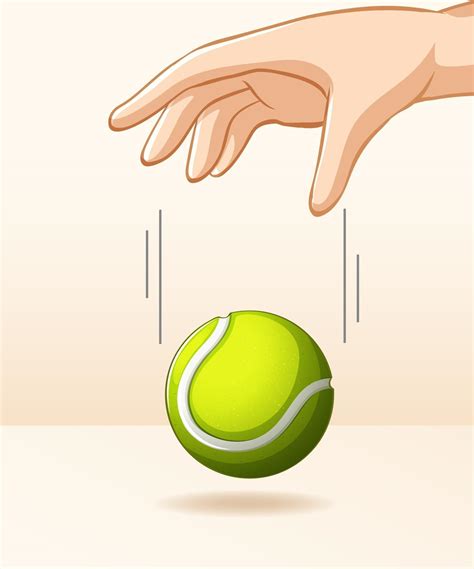 Hand Dropping Tennis Ball For Gravity Experiment 2699007 Vector Art At