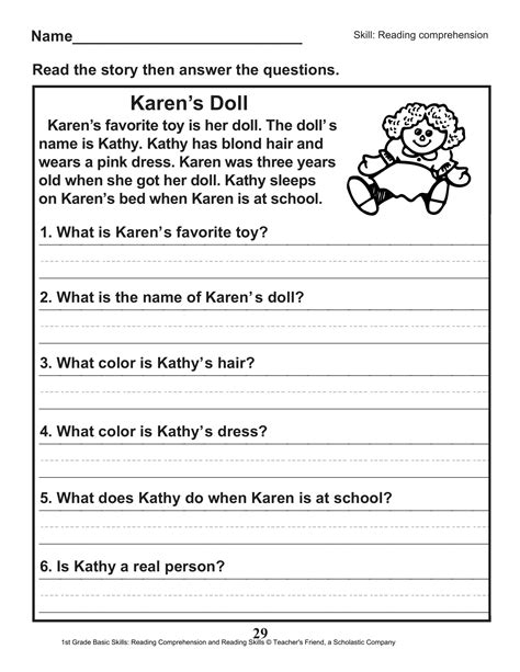 2nd Grade Reading Comprehension Worksheets Multiple Choice Free