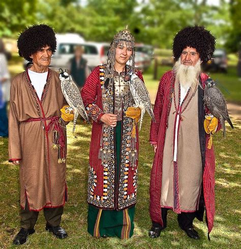 The Turkmen Falconers In Their Traditional Dress Image By Anguskirk