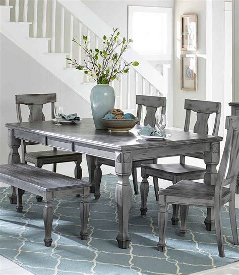 To download this gray dining room table in high resolution, right click on the image and choose save image and then you will get this image about this digital photography of gray dining room table has dimension 1080 x 672 pixels. Homelegance Fulbright Rectangular Dining Table with ...