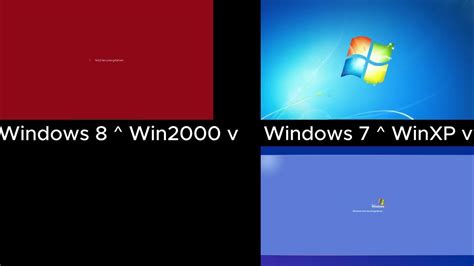 Windows 8 Vs Windows 7 Vs Windows Xp Vs Windows 2000 Youtube