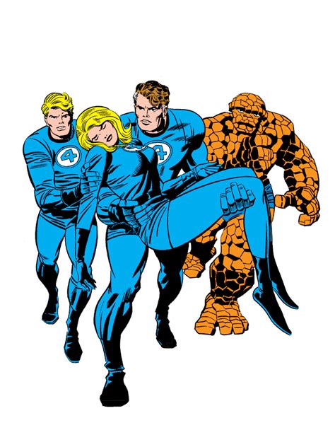 The Fantastic Four In Their Blue Outfits
