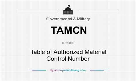 TAMCN - Table of Authorized Material Control Number in Government ...