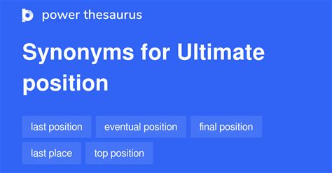 Ultimate Position Synonyms 127 Words And Phrases For Ultimate Position