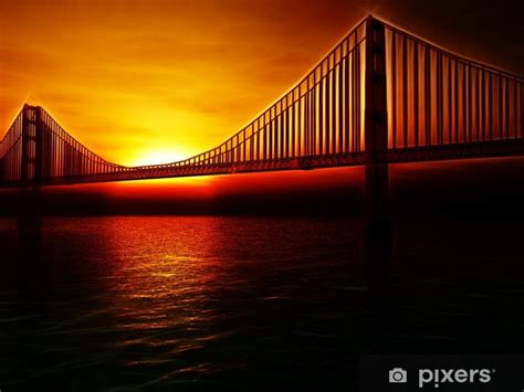 Fototapete Golden Gate Bridge Illustration Pixersde