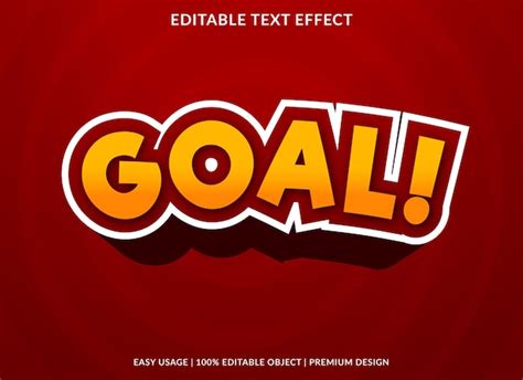 Premium Vector Goal Text Effect Editable Template Premium Style