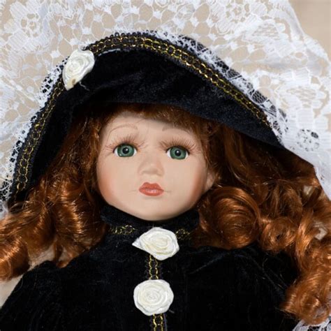 Collectors Porcelain Girl Doll 15 Red Hair Green Eyes Ebay