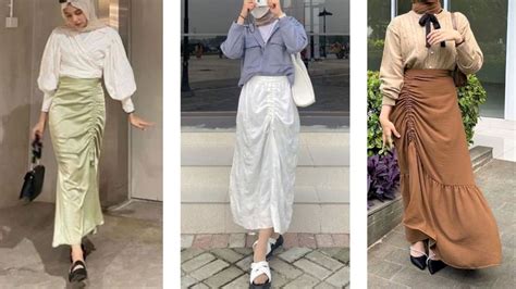 Outfit Rok Serut Hijab Yang Hits Dan Kekinian Ala Selebgram