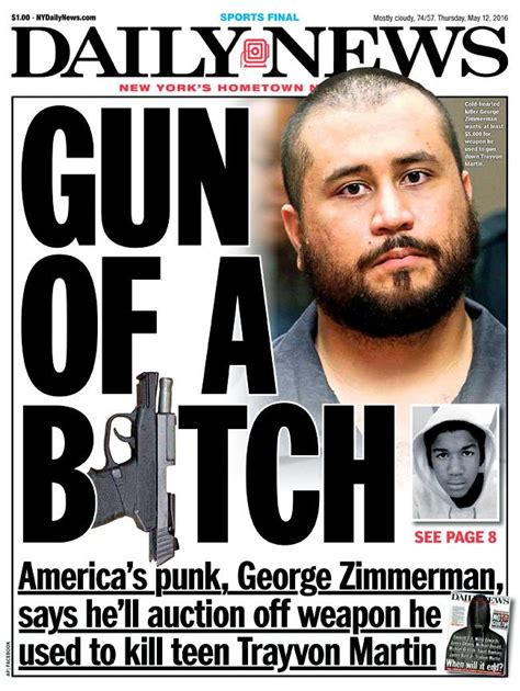 today s front page gun of a b h zimmerman to auction weapon he used to kill trayvon new