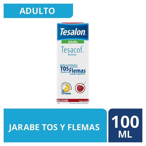 Jarabe para la tos Tesalon Tesacof adulto sabor cereza sin azúcar 100