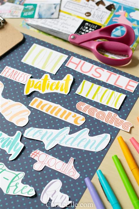 Printable Vision Board Words In Pretty Fonts Also Make Great Planner