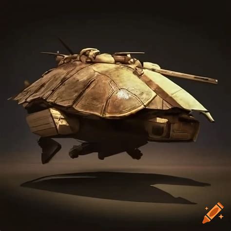 Image Of A Sci Fi Flying Tank With Turtle Shell Armor