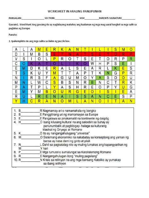 First Grade Aralin Panlipunan Worksheet