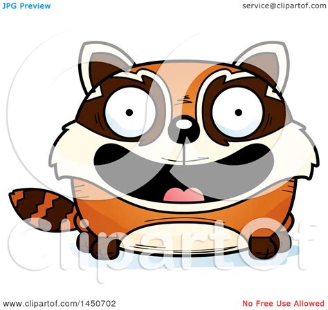 Clipart Graphic Of A Cartoon Smiling Red Panda Character Mascot
