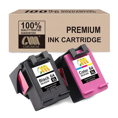 Cmcmcm Remanufactured Ink Cartridge For Hp 64xl 64 Xl N9j92an N9j91an