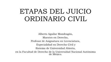 Juicio Ordinario Civil Etapas Del Youtube