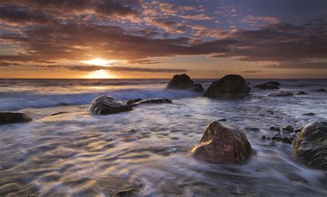 England Sunset Rocks Sea Ocean Wallpapers Hd Desktop And Mobile