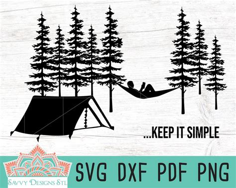 Keep It Simple Camping Hiking Nature Cut File For Silhouette And Cricut