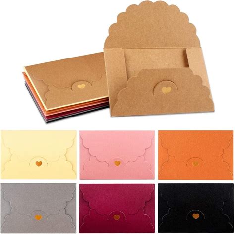 42 Pcs T Card Envelopes Coloured Pearlescent Paper Mini Envelopes