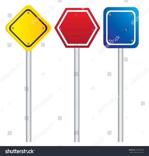 Road Signs Different Shapes Colors Stock Vector 108948596 Shutterstock