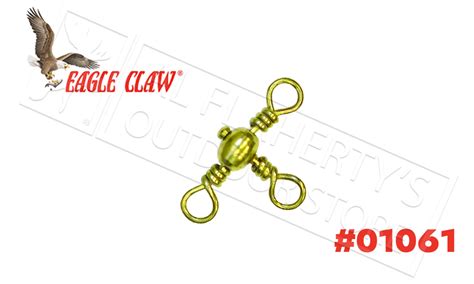 Eagle Claw Crossline 3 Way Swivels Brass Finish Sizes 4 6 And 8 01061
