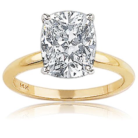 Elongated Cushion Cut Cz Classic Solitaire Engagement Ring Mystique